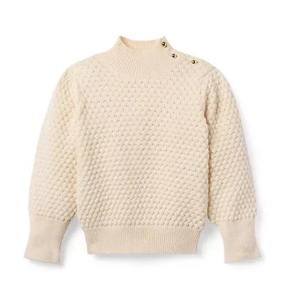 Textured Knit Puff Sleeve Sweater