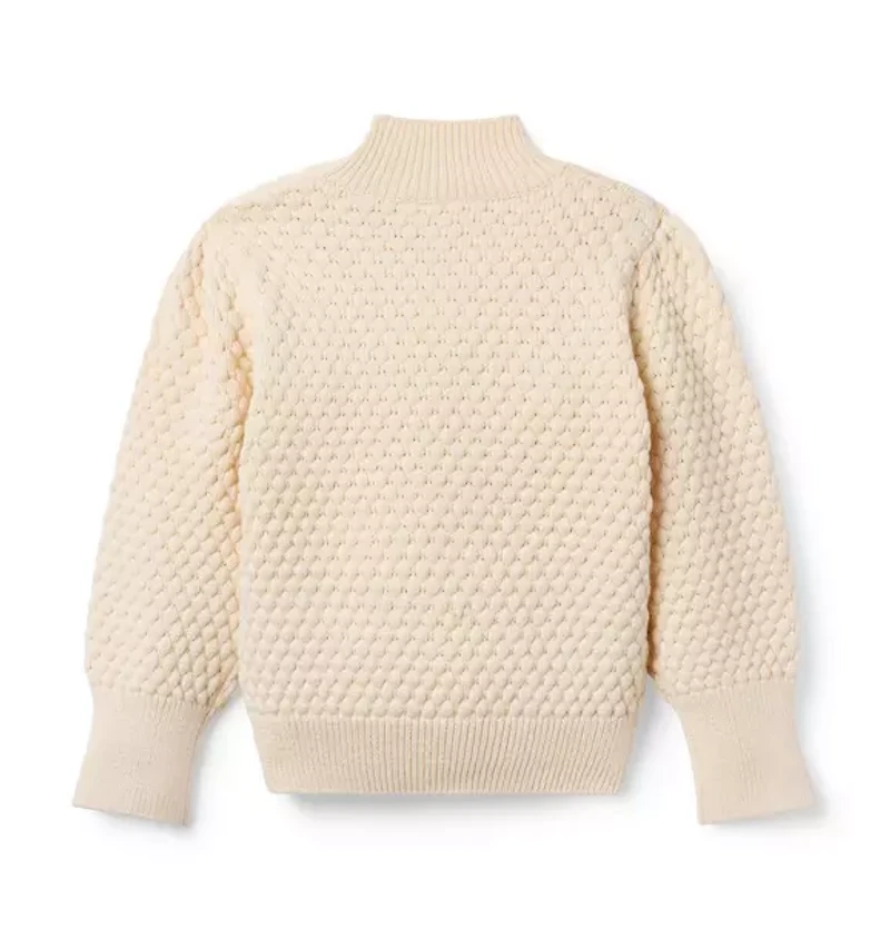 Textured Knit Puff Sleeve Sweater