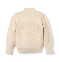 Textured Knit Puff Sleeve Sweater
