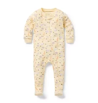 Baby Organic Cotton Zoo Animals Footed Pajama