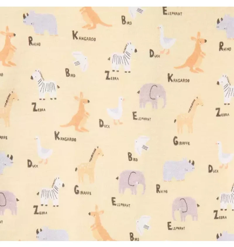 Baby Organic Cotton Zoo Animals Footed Pajama