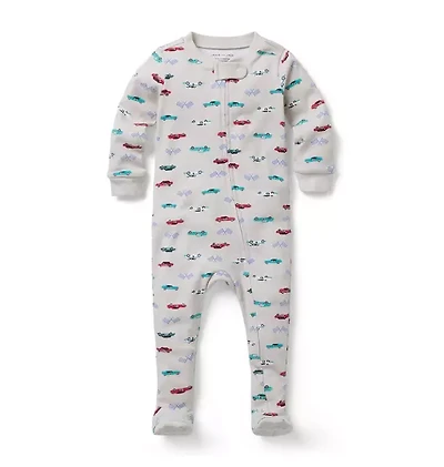 Baby Organic Cotton Racecar Footed Pajama