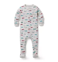 Baby Organic Cotton Racecar Footed Pajama