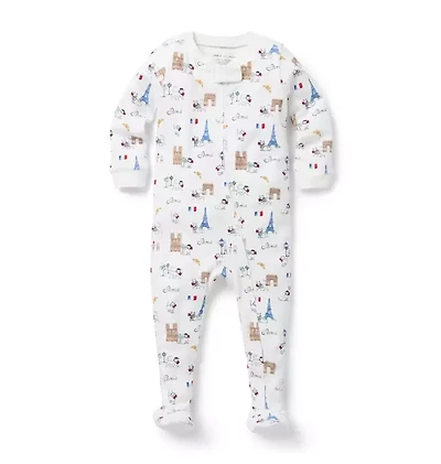 Baby Organic Cotton Paris Cat Footed Pajama