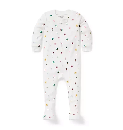 Baby Organic Cotton Holiday Icon Footed Pajama