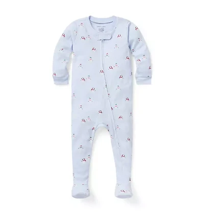 Baby Organic Cotton Snowman Footed Pajama