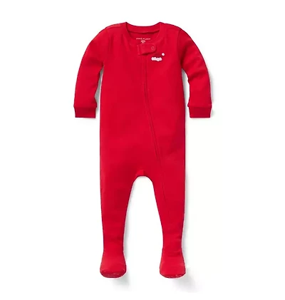 Baby Organic Cotton First Christmas Footed Pajama