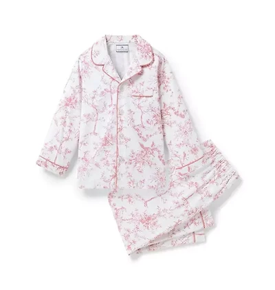 Kid's Twill Pajama Set Pink Timeless Toile
