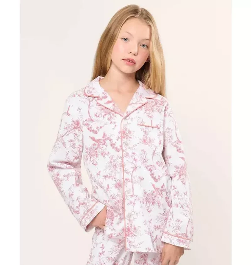 Kid's Twill Pajama Set Pink Timeless Toile