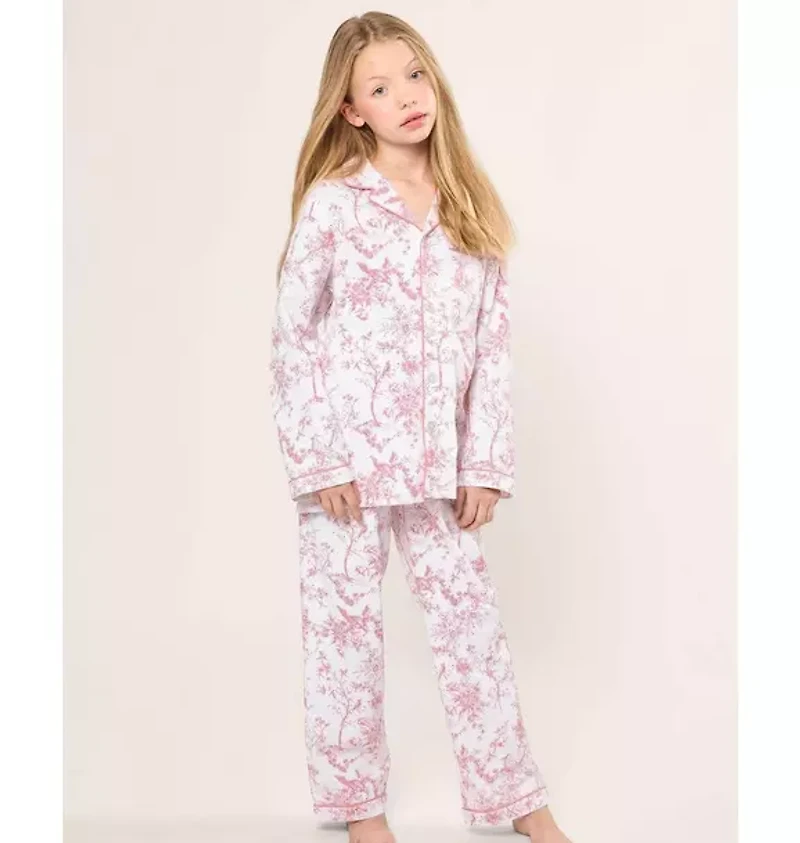 Kid's Twill Pajama Set Pink Timeless Toile
