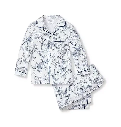 Kid's Twill Pajama Set Blue Timeless Toile