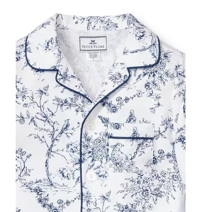 Kid's Twill Pajama Set Blue Timeless Toile