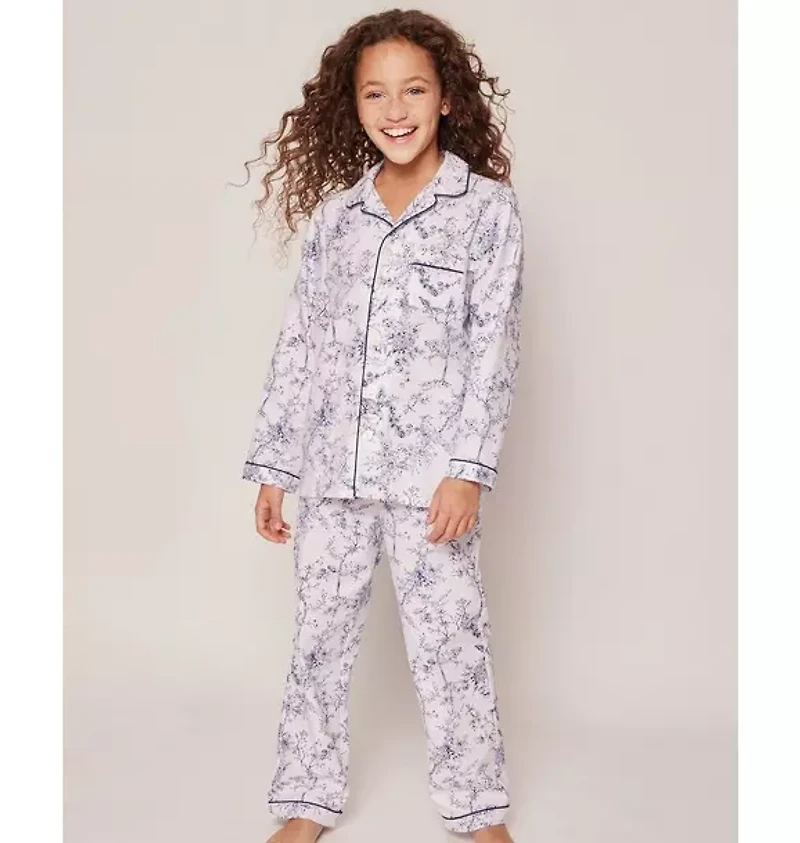 Kid's Twill Pajama Set Blue Timeless Toile