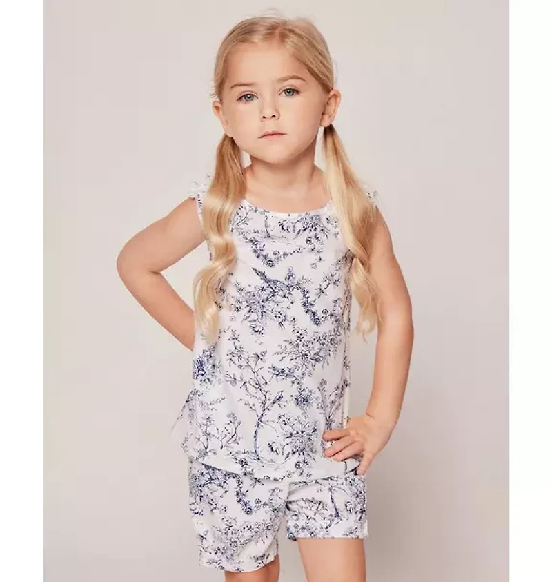 Girl's Twill Amelie Short Set Blue Timeless Toile