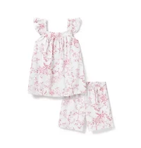 Girl's Twill Clara Short Set Pink Timeless Toile