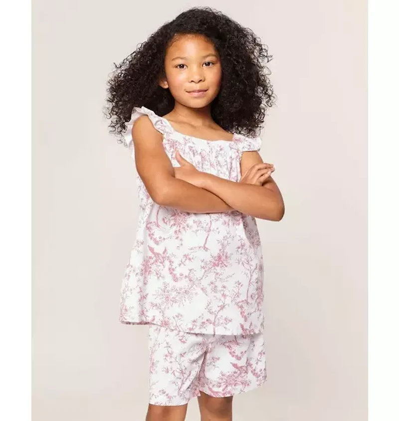 Girl's Twill Clara Short Set Pink Timeless Toile