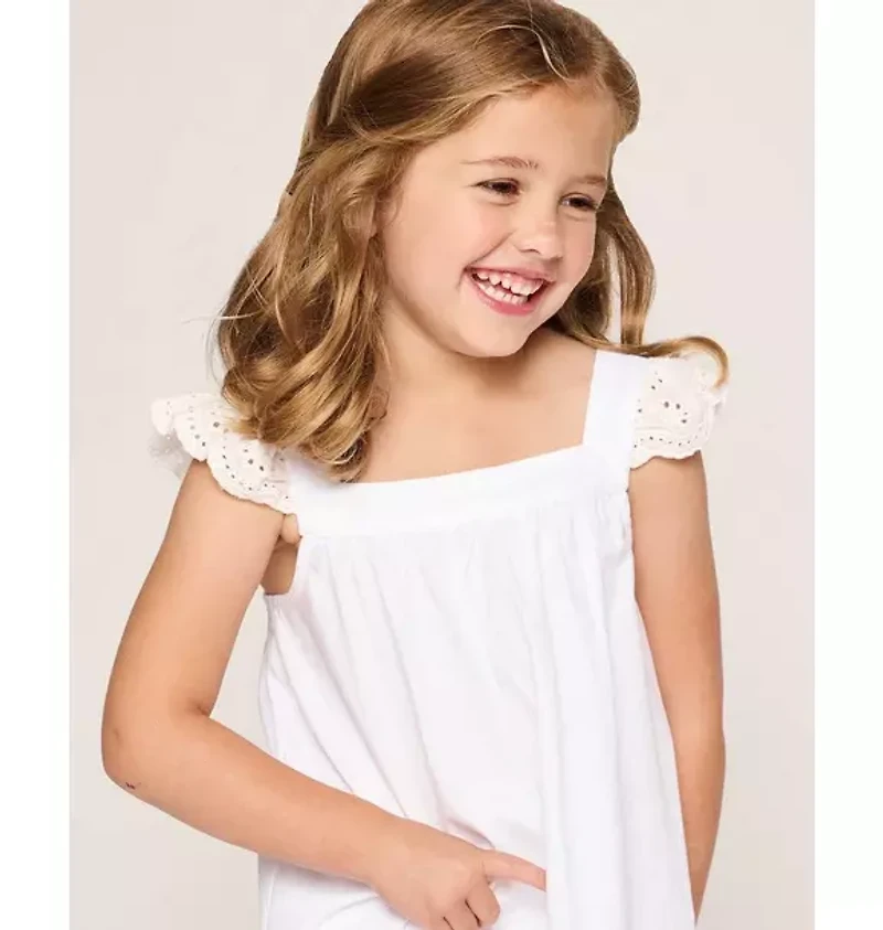 Girl's Twill Clara Nightgown White