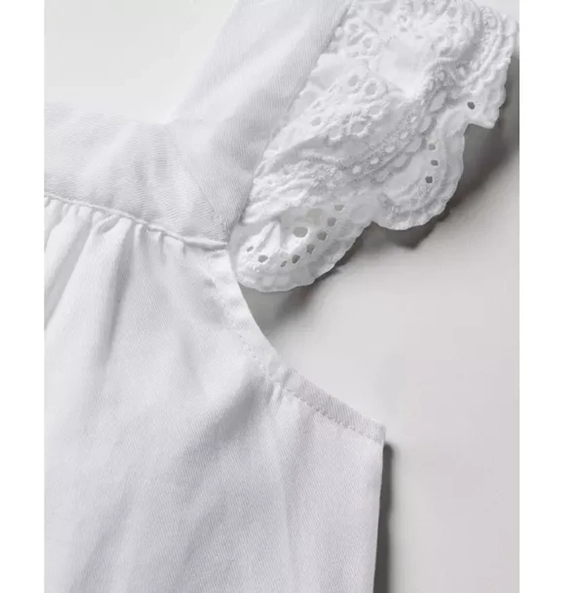 Girl's Twill Clara Nightgown White