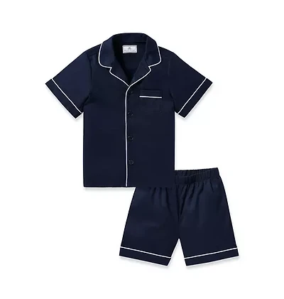 Kid's Twill Short Sleeve Pajama Set Navy