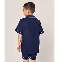 Kid's Twill Short Sleeve Pajama Set Navy