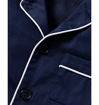 Kid's Twill Short Sleeve Pajama Set Navy