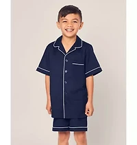 Kid's Twill Short Sleeve Pajama Set Navy