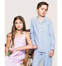 Kid's Twill Pajama Set French Blue Seersucker