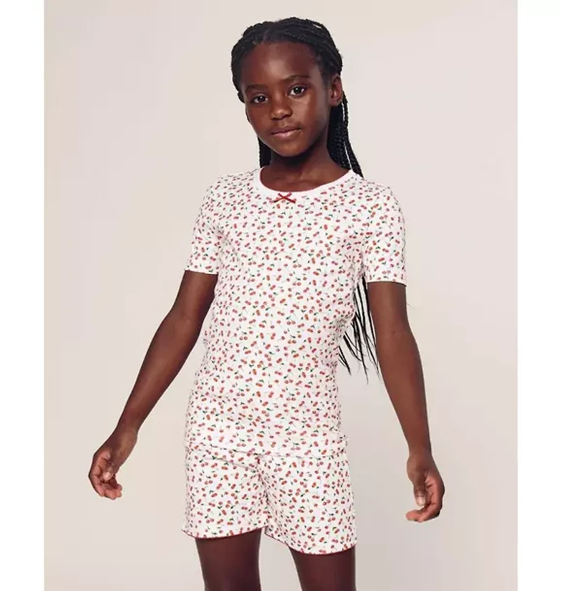 Kid's Pima Snug Fit Short Set Cherry Orchard