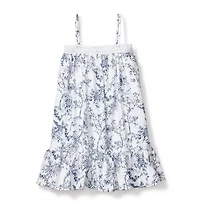 Girl's Twill Lily Nightgown Blue Timeless Toile