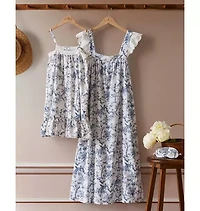 Girl's Twill Lily Nightgown Blue Timeless Toile