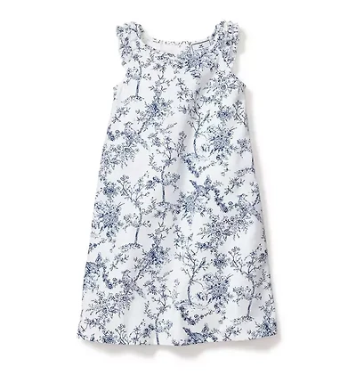Girl's Twill Amelie Nightgown Blue Timeless Toile