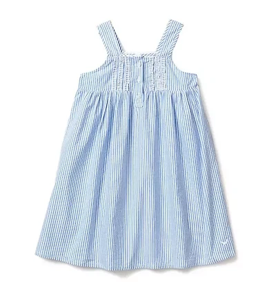 Girl's Twill Charlotte Nightgown French Blue Seersucker