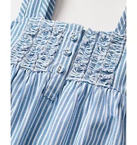 Girl's Twill Charlotte Nightgown French Blue Seersucker