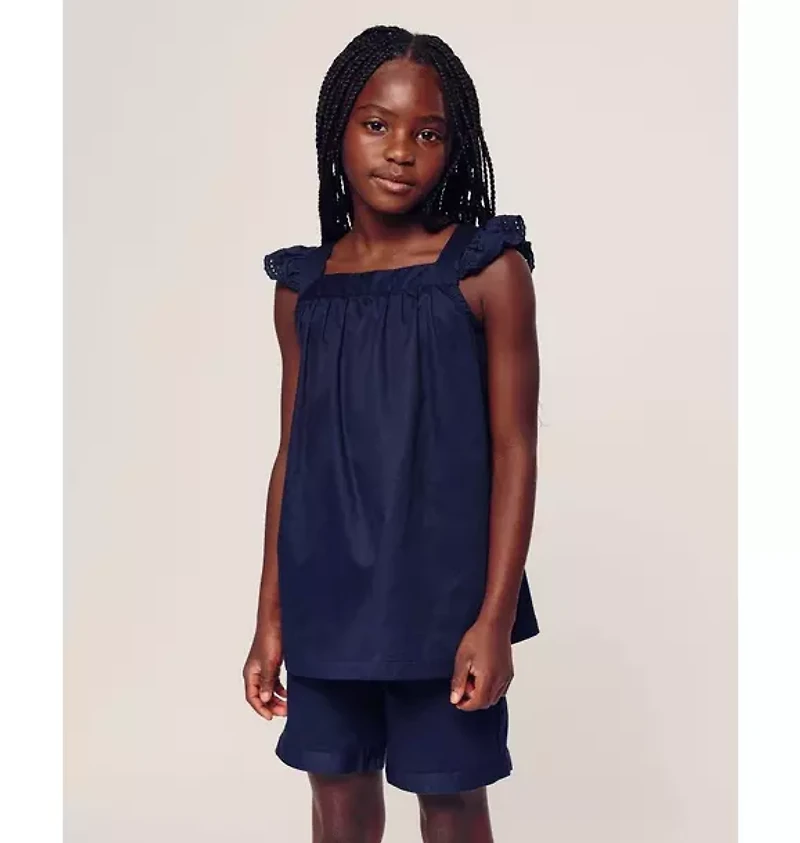 Girl's Twill Clara Short Set Navy
