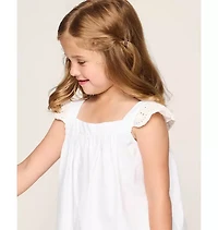 Girl's Twill Clara Short Set White