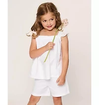 Girl's Twill Clara Short Set White