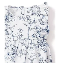 Baby's Twill Ruffled Romper Blue Timeless Toile