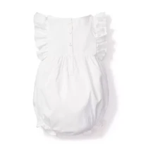 Baby's White Twill Ruffled Romper