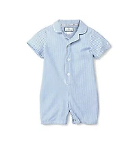 Baby's Twill Summer Romper French Blue Seersucker