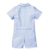 Baby's Twill Summer Romper French Blue Seersucker