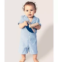 Baby's Twill Summer Romper French Blue Seersucker