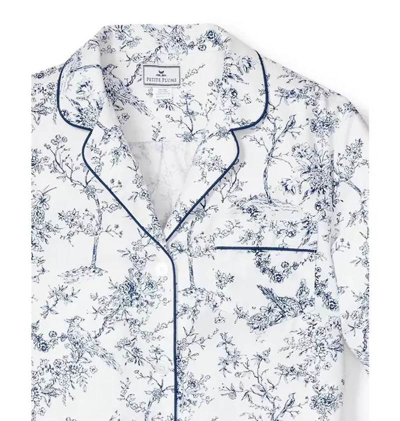 Women's Twill Pajama Set Blue Timeless Toile
