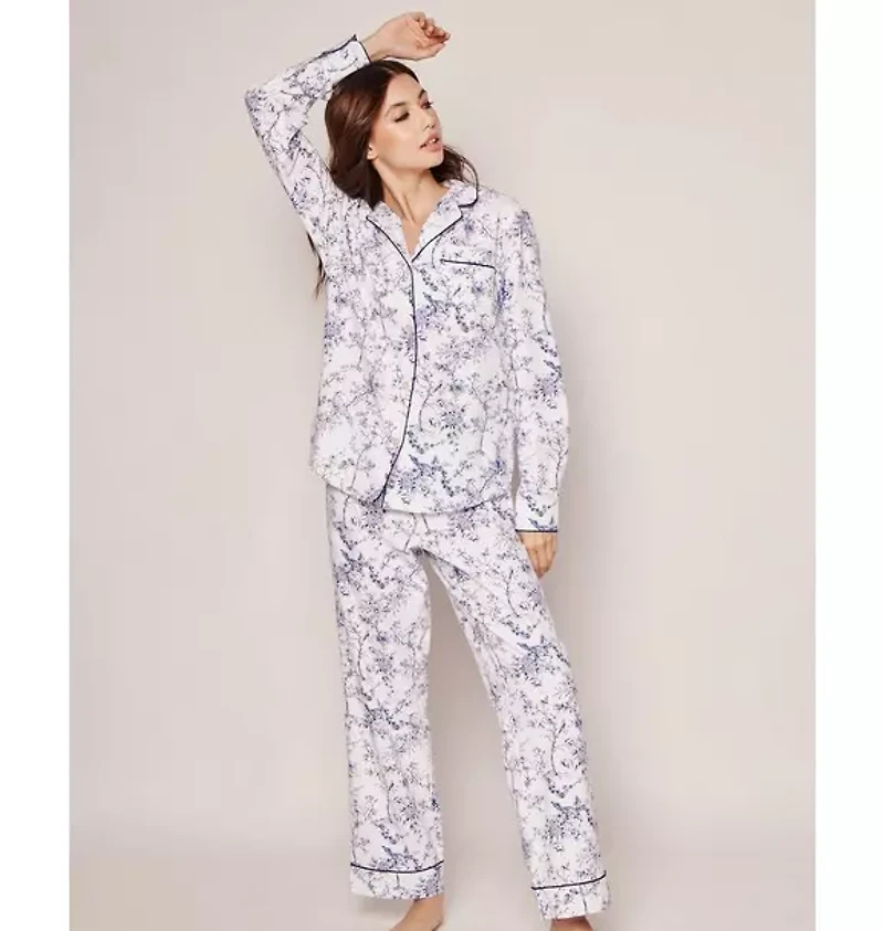 Women's Twill Pajama Set Blue Timeless Toile