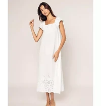 Women's Twill Ava Nightgown White