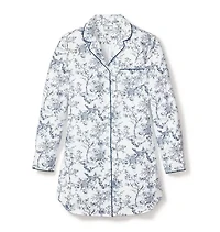 Women's Twill Nightshirt Blue Timeless Toile