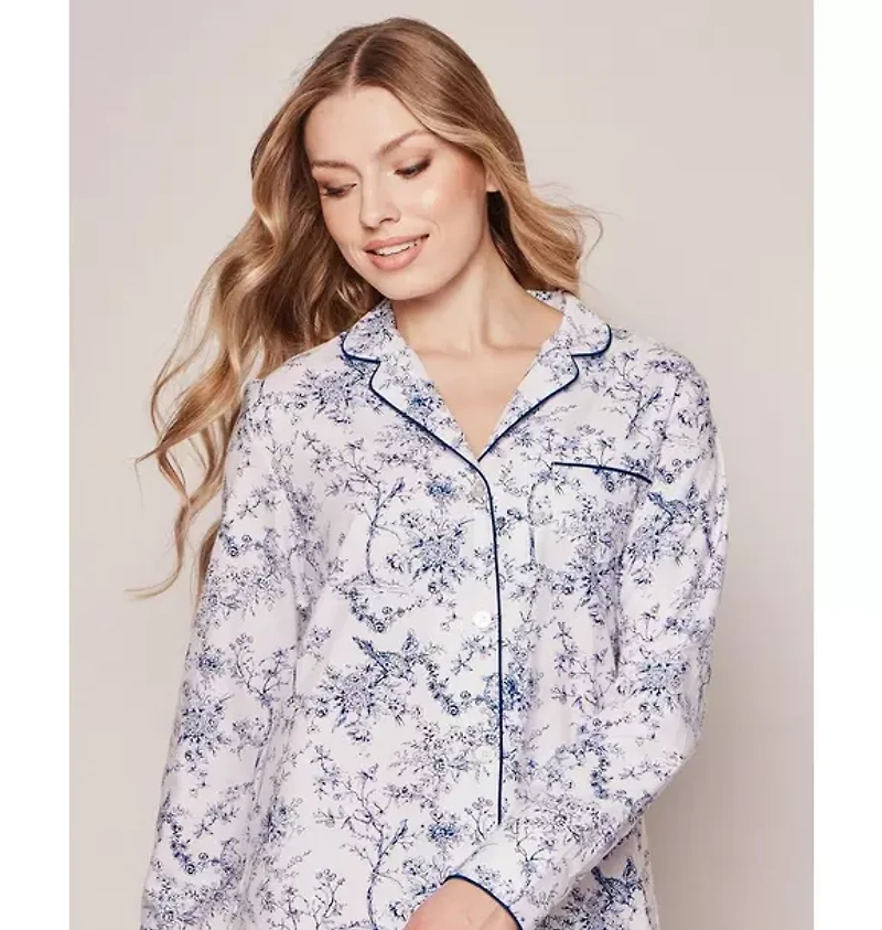 Women's Twill Nightshirt Blue Timeless Toile