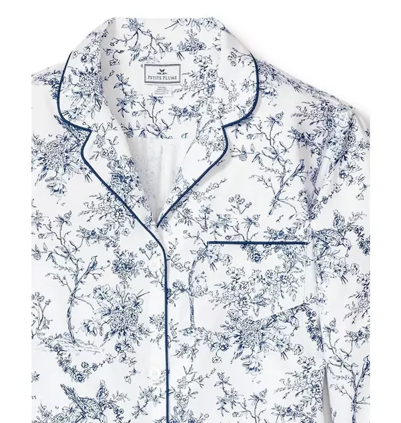 Women's Twill Nightshirt Blue Timeless Toile