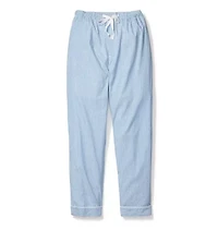 Men's Twill Pajama Pants French Blue Seersucker