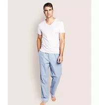 Men's Twill Pajama Pants French Blue Seersucker