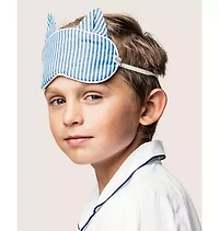 Kid's Kitty Sleep Mask in French Blue Seersucker